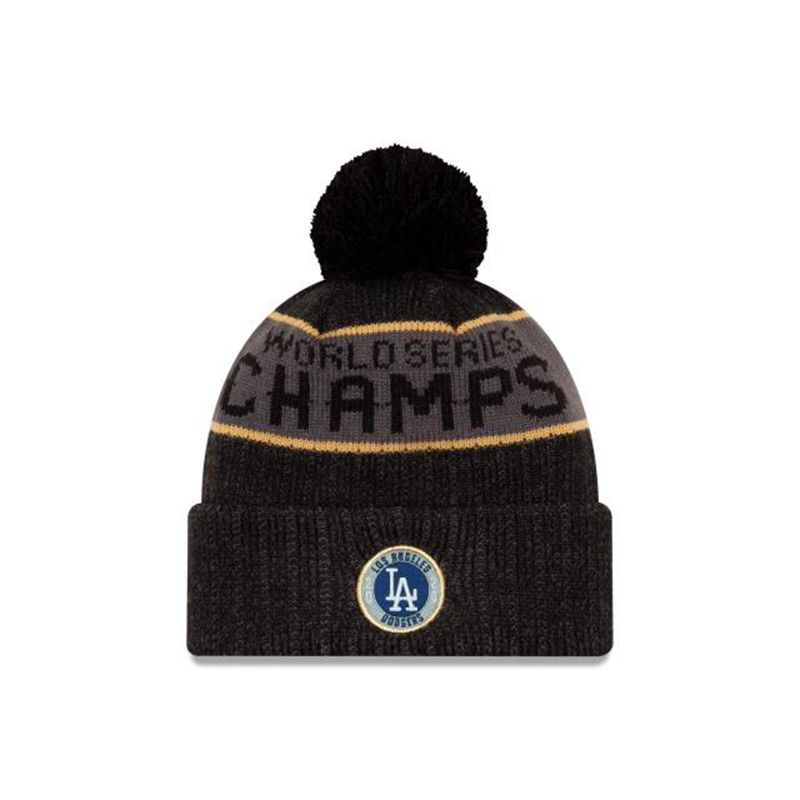 MLB Los Angeles Dodgers World Series Champions Locker Room Knit (PVF7924) - Grey New Era Beanies